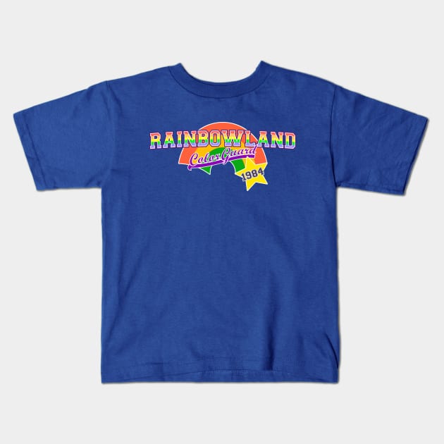 Rainbowland Color Guard Kids T-Shirt by Ellador